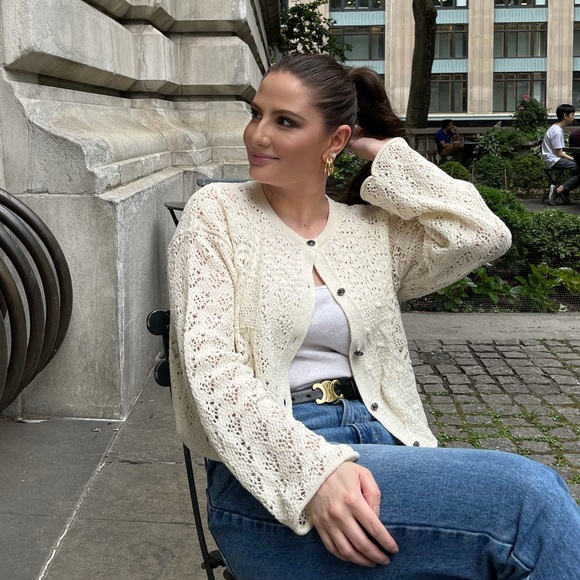 CROCHET STYLE CARDIGAN - Picture 1 of 2